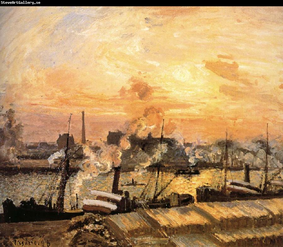 Camille Pissarro Sunset Pier